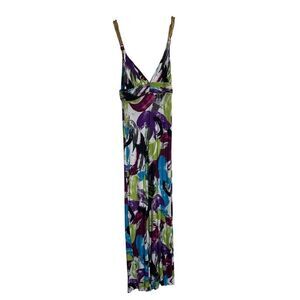 T-bags Los Angeles Dress Womens Size Small Multicolor Maxi V-Neck Rope Strap